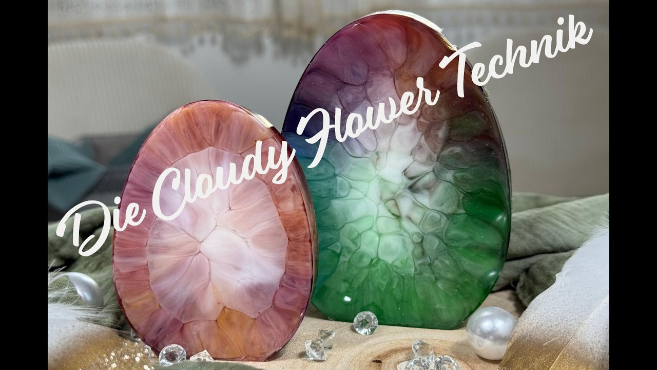 #123  Oster Dekor mit dem Cloudy Flower Effekt #diy #resin #easter #ostern #epoxyresin