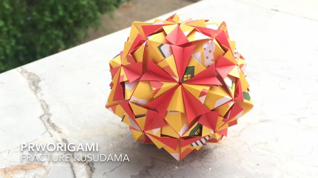 Fracture Kusudama - PrwOrigami Folding Tutorial 【くす玉・折り紙】