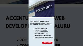 Accenture Hiring Web Developer in Bengaluru | Link in Description #accenturejobs #bengalurujobs