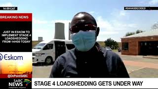 Eskom announces stage 4 load shedding from 2pm