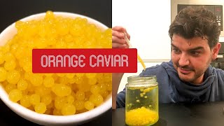 Molecular Gastronomy | Easy Orange Caviar Recipe | How to Make Vegan Caviar | Orange Pearls Recipe