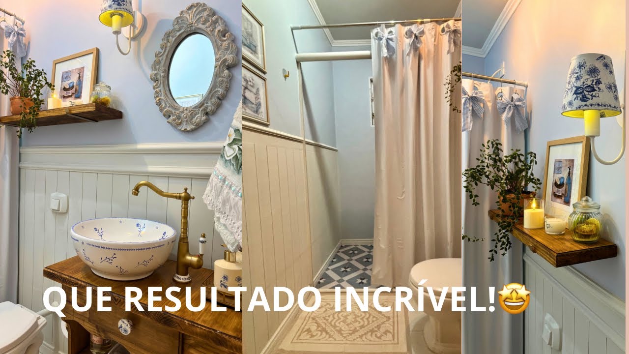 RESULTADO FINAL DA TRANSFORMAÇÃO DO BANHEIRO A DECORAÇÃO FICOU INCRÍVEL TODOS OS DETALHES!