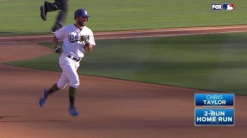 CHC@LAD: Taylor belts a two-run homer to left field