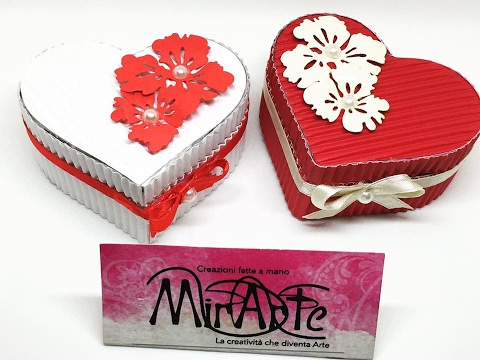 Dit Tutorial Scatola Cuore Di Carta Ondulata Gift Box Hearts