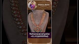 designer kundan mango haram with pendent at 190grms