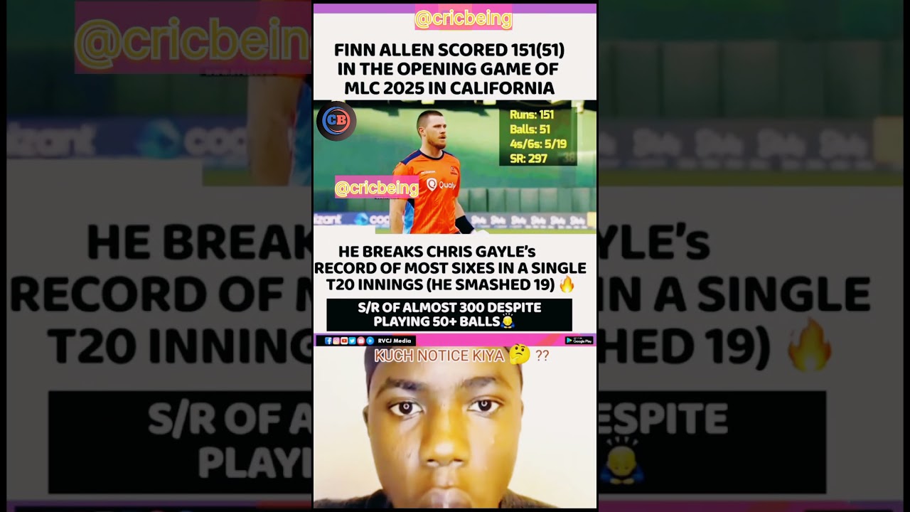 Finn Allen  Breaks Chris Gayle's Record with 19 SIXES in T20 | 151 Runs in 51 Balls 😱