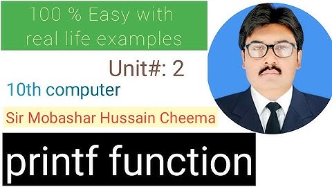 Printf function class 10 computer chapter 2 | 10th computer chapter 2 #babulilm #clanguage #10class
