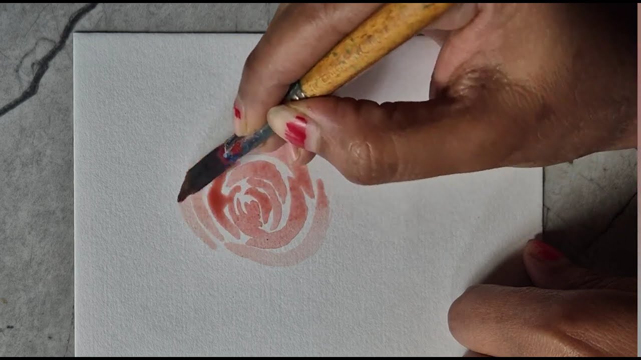 easy watercolor pink rose flower art ||watercolor flower drawing ||Rima dey