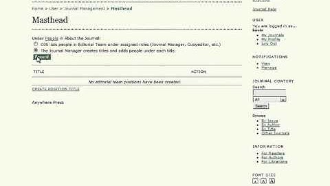 PKPSchool: OJS for Journal Managers: Masthead