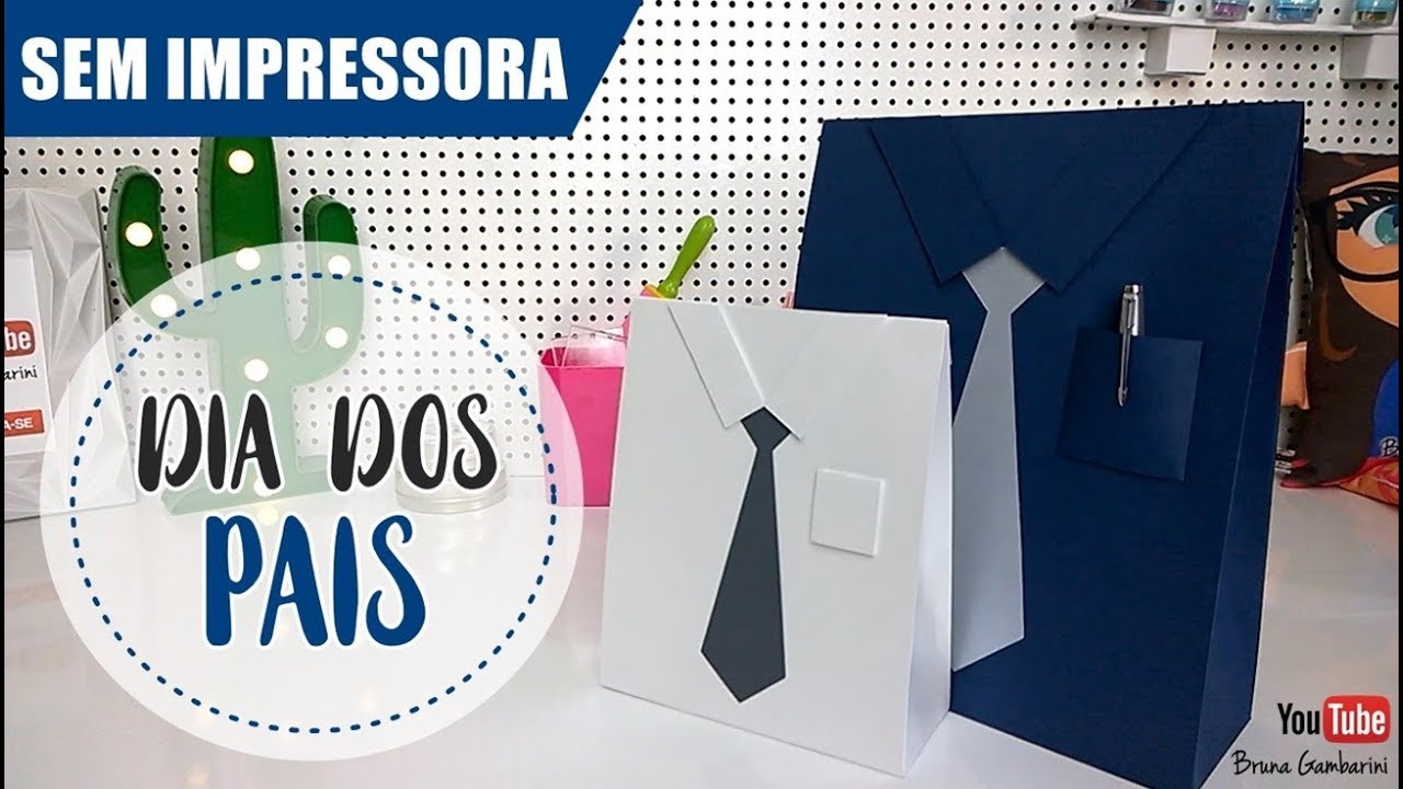 DIY CAIXA CAMISA PARA PRESENTE OU LEMBRANCINHAS  - PAPELARIA PERSONALIZADA - BRUNA GAMBARINI