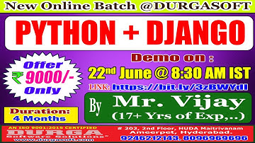 PYTHON + DJANGO Online Training @ DURGASOFT