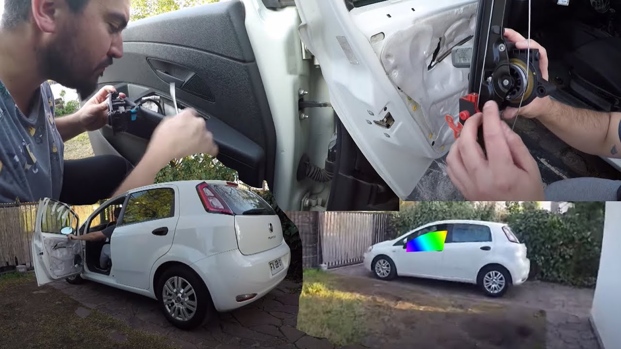 Arreglando el alza vidrios de la puerta del conductor fiat grande punto 2014 🧐🧐🧐