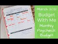 Budgeting On A Monthly Income | March 2021 Paycheck Budget With Me | Zero Based Budgeting