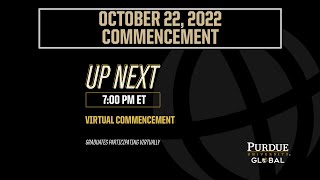 Purdue Global October 2022 Virtual Commencement