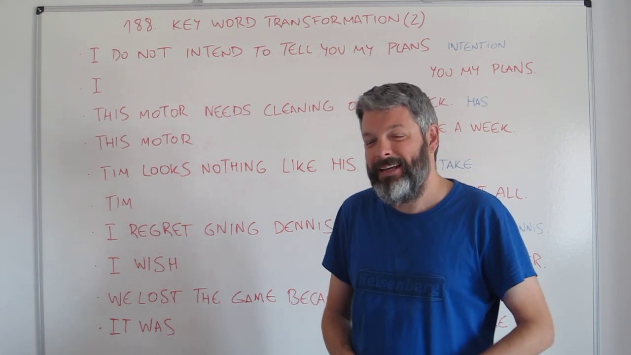 Key word transformation (2). Aprende ingles con Marcos (188)