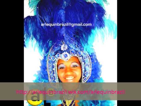 Brazilian Carnival Costume Bikini Blue and gold Samba Show girls from Brazil Rio de janeiro
