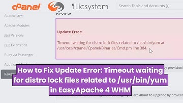 How to Fix Update Error: Timeout waiting for distro lock files related to /usr/bin/yum in WHM