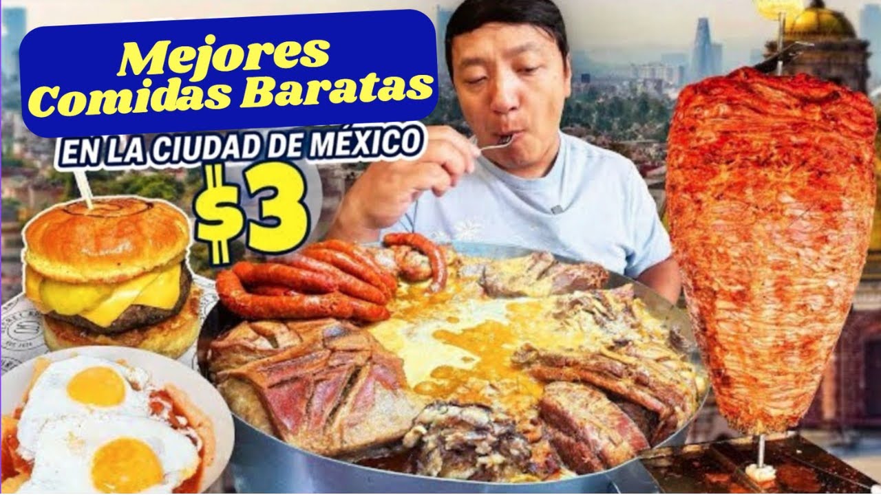 $3 por estas MEJORES COMIDAS en CDMX! Comida barata y deliciosa en la Ciudad de México
