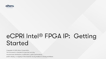 eCPRI Intel® FPGA IP: Getting Started