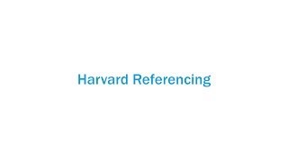 Harvard Referencing