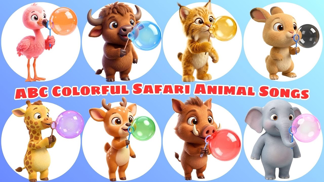 Песенка про цвета и звуки диких животных ABC 🎈 Сафари-парк «Лопни воздушный шар» | Изучаем цвета ...