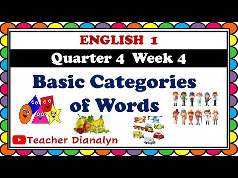 ENGLISH 1 QUARTER 4 WEEK 4 | BASIC CATEGORIES OF WORDS | TEACHER DIANALYN