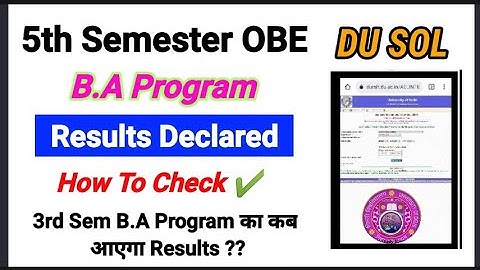 DU SOL 5th Semester B.A Program Result Declared || 3rd Semester B.A Program Result कब आएगा ??