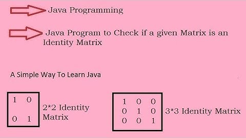 Java Program To Check If A Given Matrix Is An Identity Matrix (Hindi)