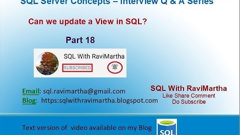 Can we Update a View in SQL? | SQL Interview Questions Series