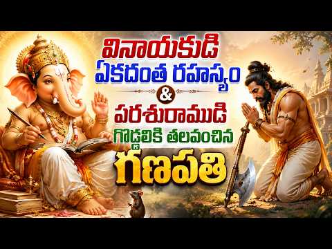 వినాయకుడి ఏకదంత రహస్యం & పరశురాముడి గొడ్డలికి తలవంచిన గణపతి | Ganesha Ekadanta Story Telugu