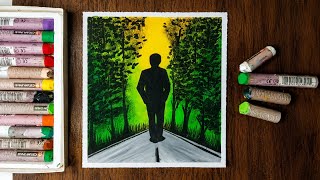 Finding the Path – Easy Oil Pastel Drawing for Beginners 🌄 | Oil Pastels Drawing  screenshot 5