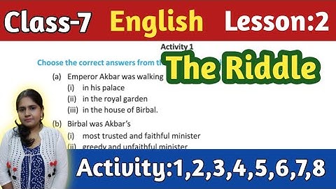 The Riddle,Questions Answers Class-7//English Lesson 2 Activity Solved//WBBSE@UNIQUELEARNINGLAB
