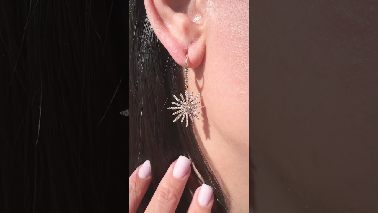 Diamond starburst earrings at London Gold in Arizona 
