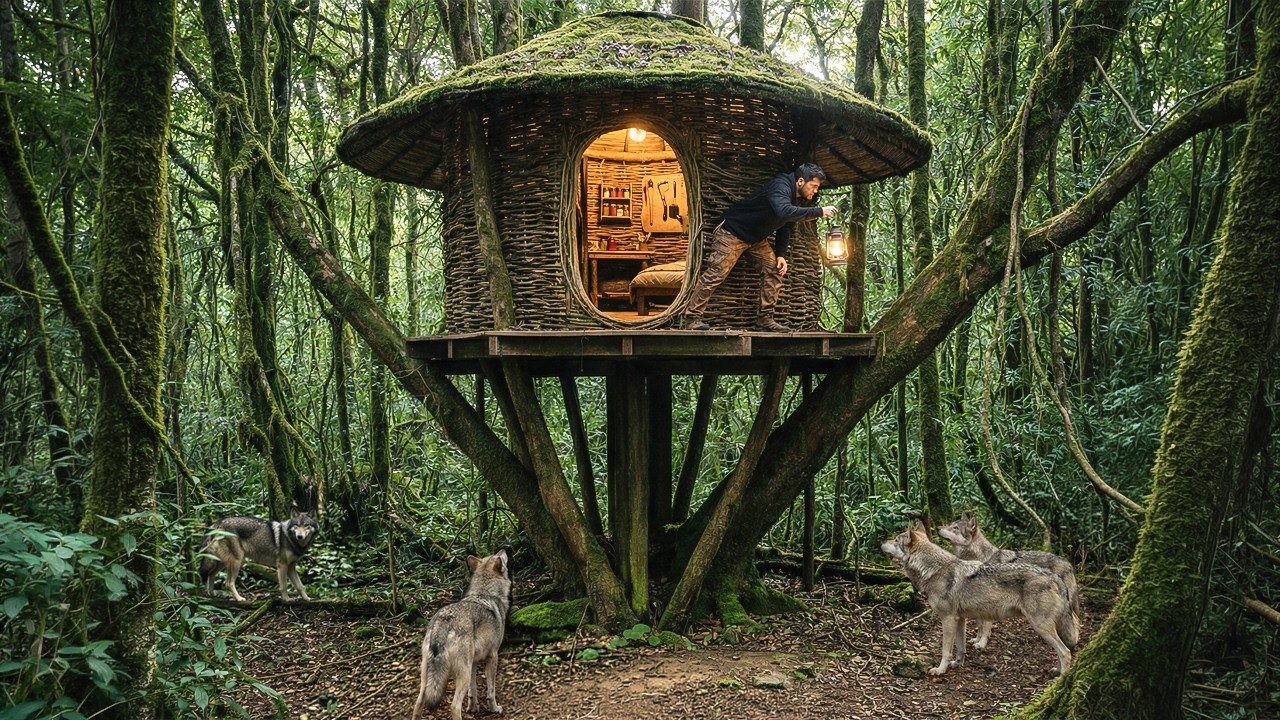 150 Days I Built a House, Survived Alone, Caught and Cooked Food in the Rainforest