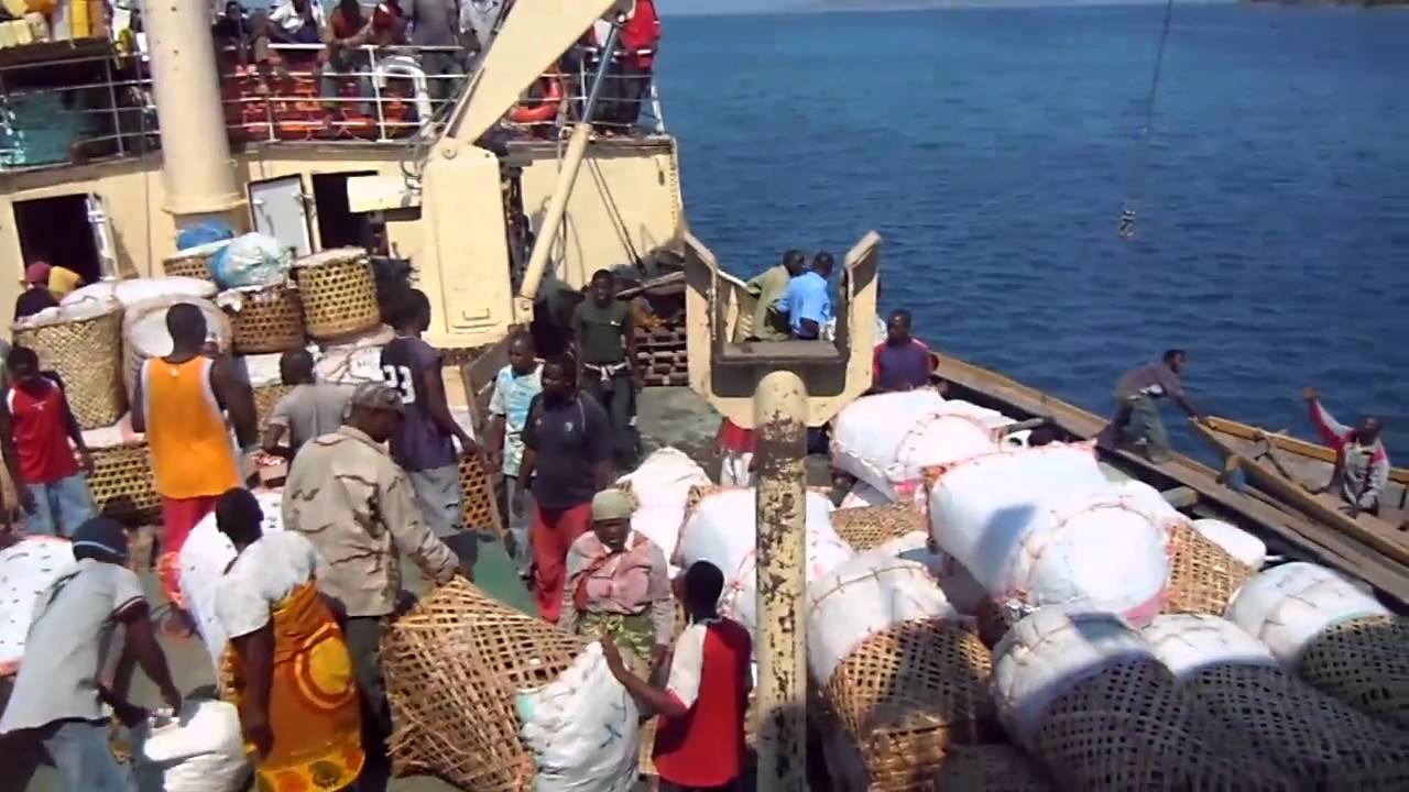 Loading the MV Liemba