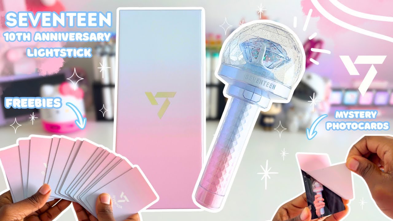 Распаковка лайтстика Seventeen в честь 10-летия + упаковка вместе со мной 🩷🩵