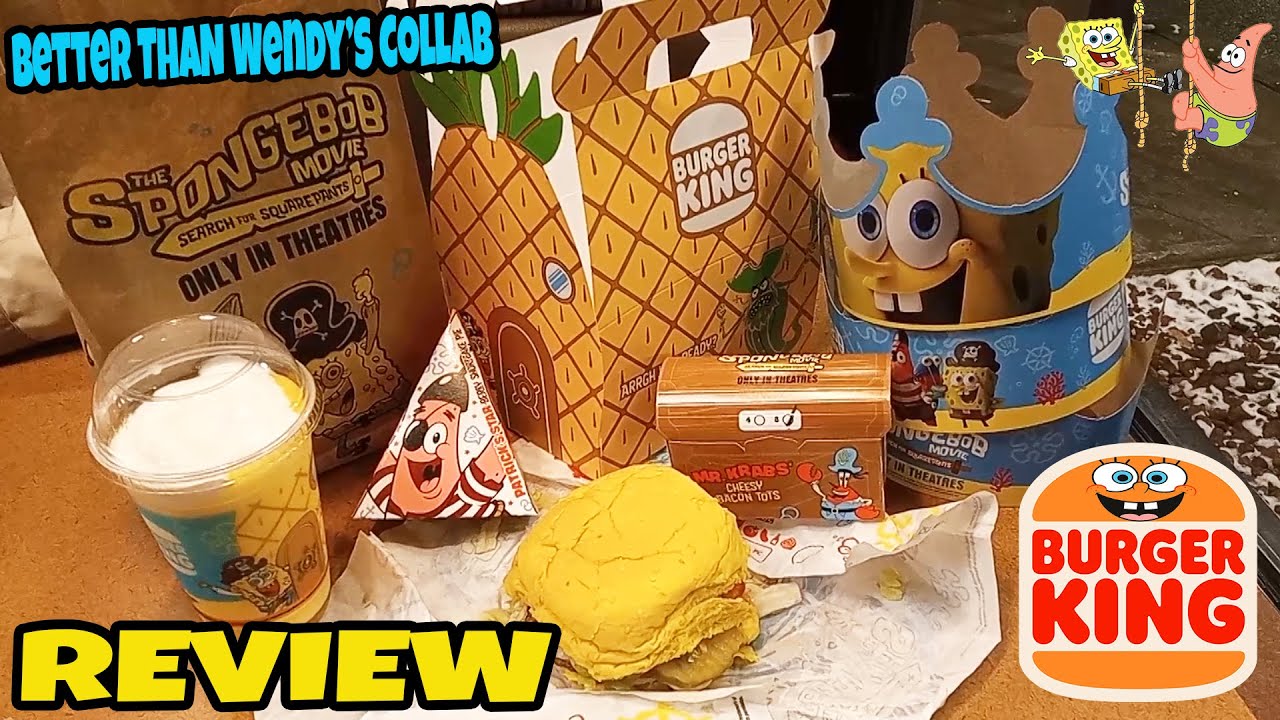 Обзор набора «Бикини Боттом» в Burger King! | Блюдо в стиле Губки Боба приготовлено правильно 🍔👑👙