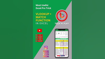 VLOOKUP + MATCH FUNCTION - Most Useful Excel Trick 😎 #shorts #exceltricks #vlookup #msexcel🔥
