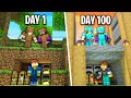 Can I Survive 100 DAYS against 2 HUNTERS in Minecraft?