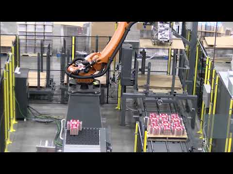 BW Packaging Robotic Bundle Palletizer, loose and wrapped bundles of cartons