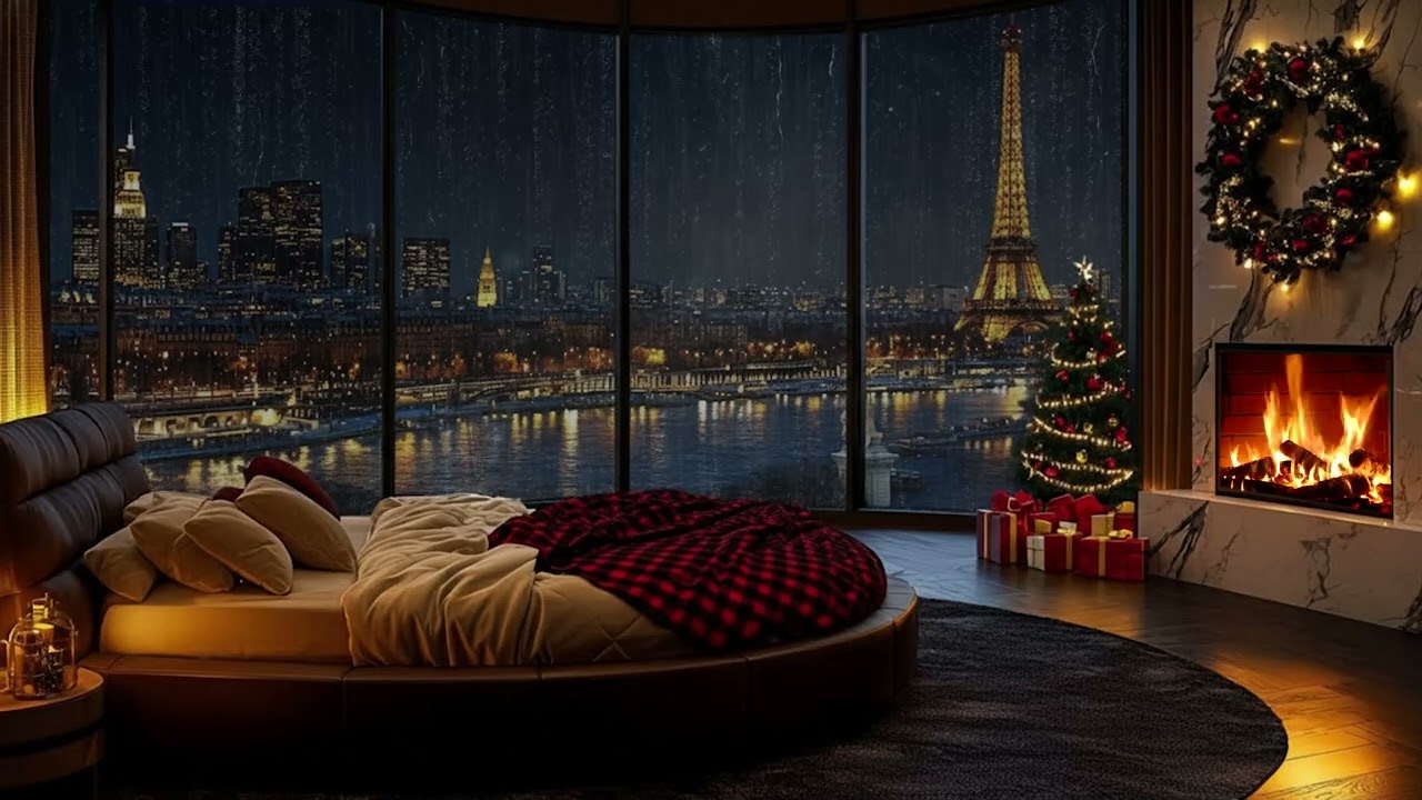 Gentle White Noise for Sleep – Cozy Bedroom with Peaceful City Night Sounds