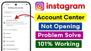 Fix: Instagram Account Center Not Working Problem | Instagram Account Center Not Opening Problem