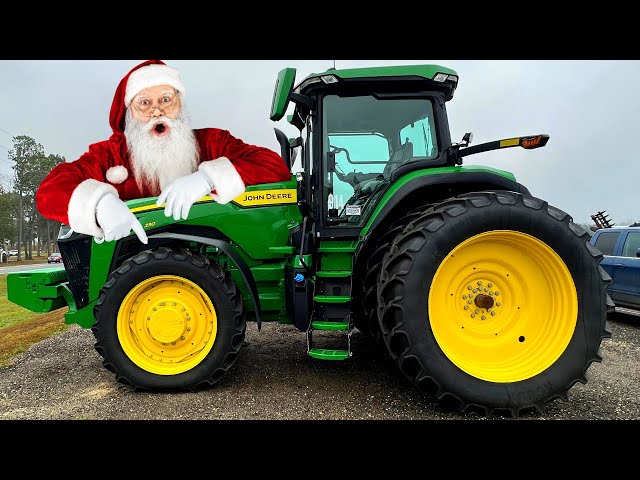Santa Riding Tractor Santa Riding A John Deere