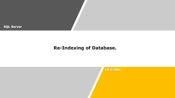 Re Indexing of Database