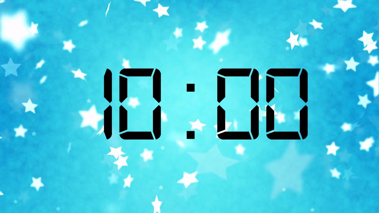 Timer Stars Now 10 minutes Light Blue Stars azure countdown Alarm Timer good for ...