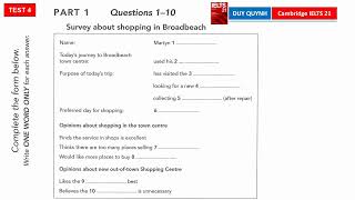 Cambridge IELTS 21 Test 4 Part 1 #voduyquynh #ielts21 #cambridge21 #listeningtest4part1