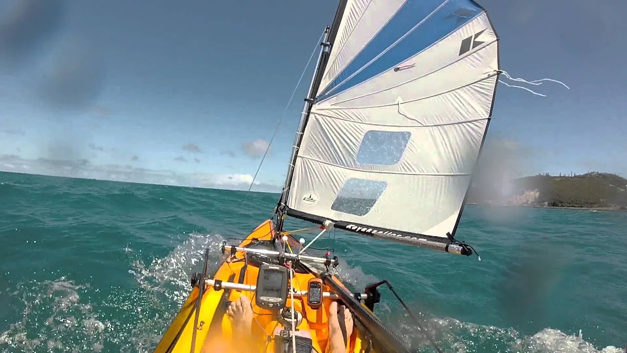 kayak sous voile à noumea - youtube