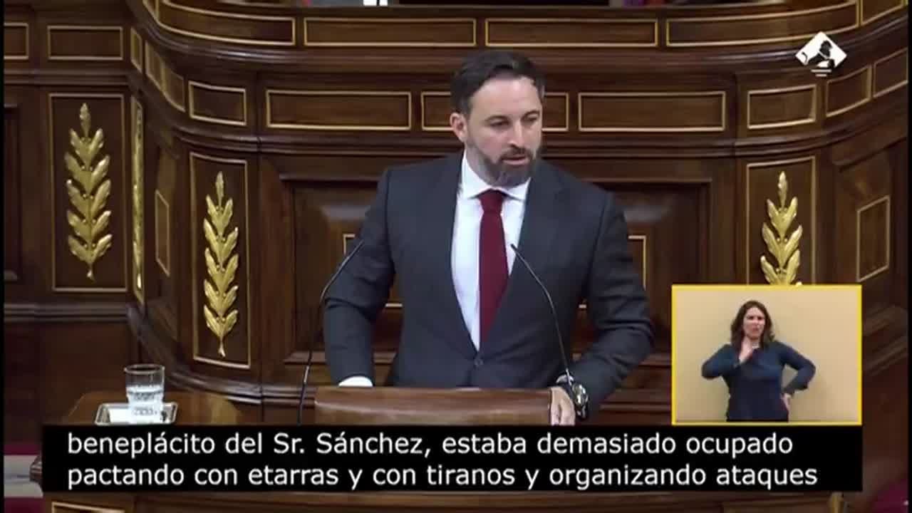 El discurso de Santiago Abascal en la moción de censura, en 7 minutos ...