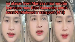 Ini Alasan Devi Marissa Mau Nurutin Kemauan Mas Rian Mahendra Untuk Buat Po Mahendra Transport mti