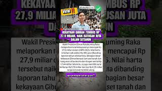 Kekayaan Gibran Tembus Rp 27,9 Miliar, Naik Ratusan Juta dalam Setahun #shorts #fyp #viral #gaming